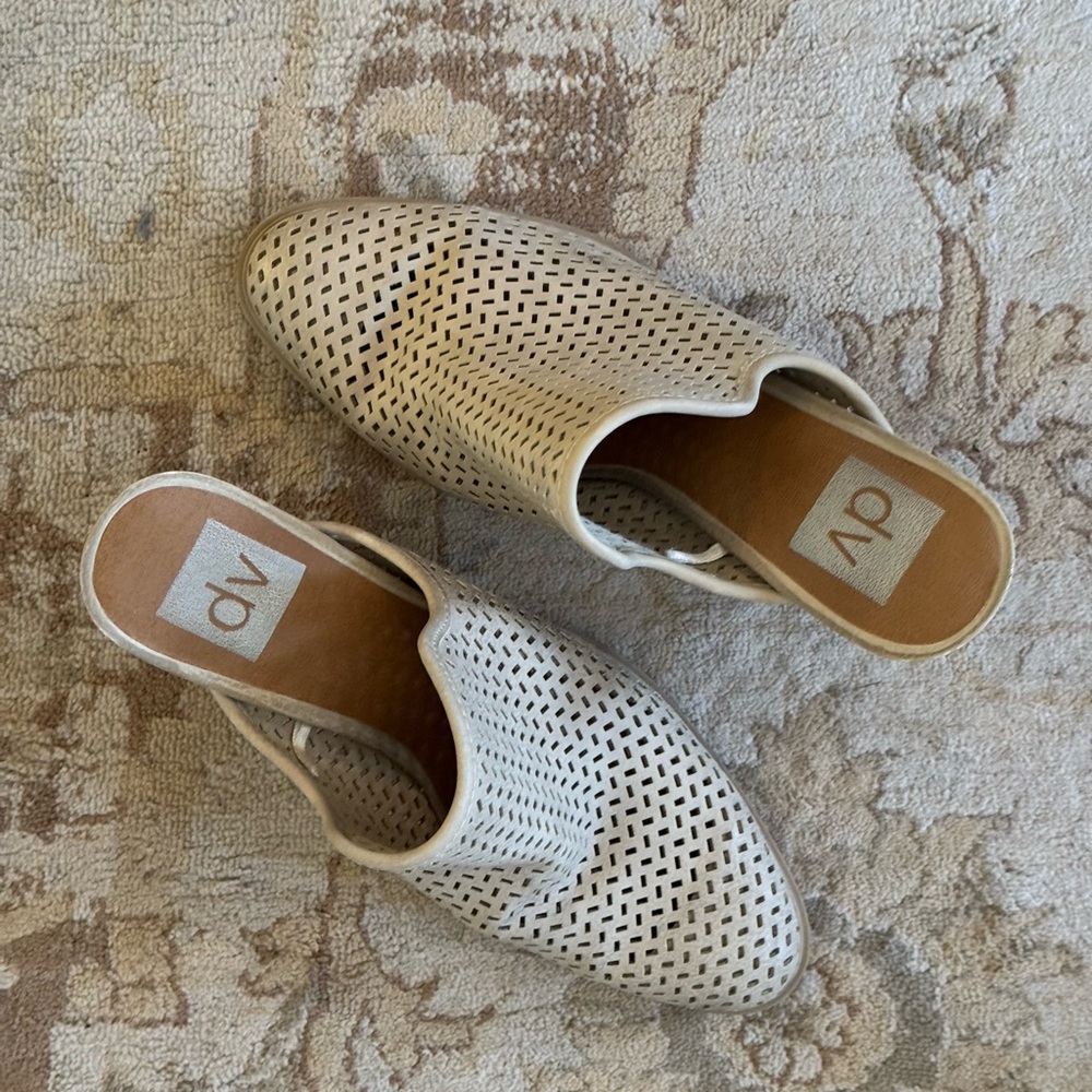 Dolce vita slide on mules with chunk heel